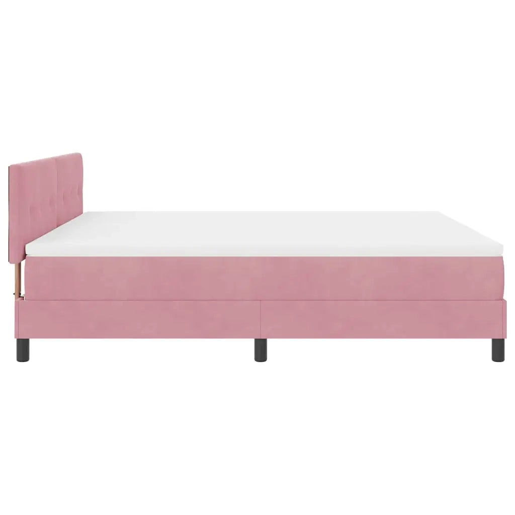 Letto a Sorgente LED con materasso Rosa 180 x 200 cm Velluto 3342673