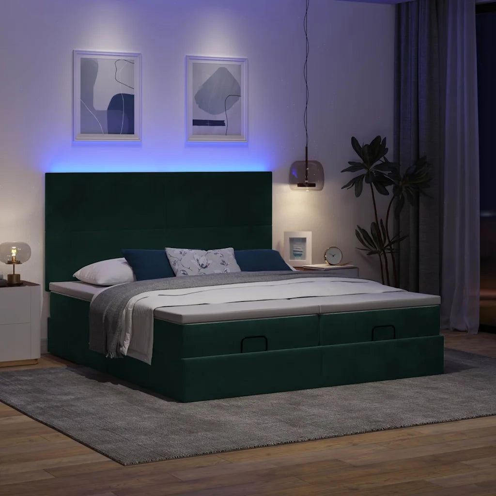 Struttura Letto Pouf con Materassi 160x200 cm Velluto 3314600