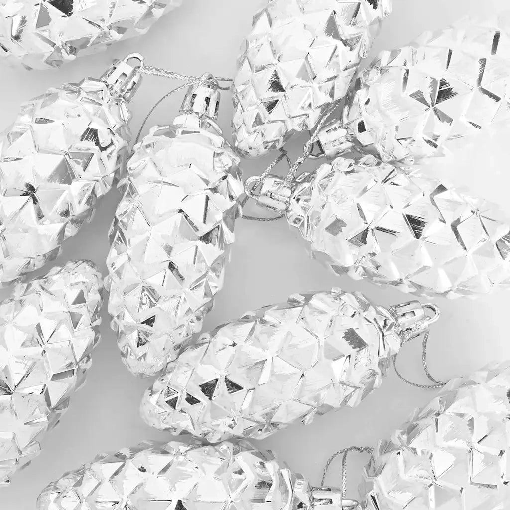 Palla di pino di Natale 40 pcs Argento Plastica 42018891