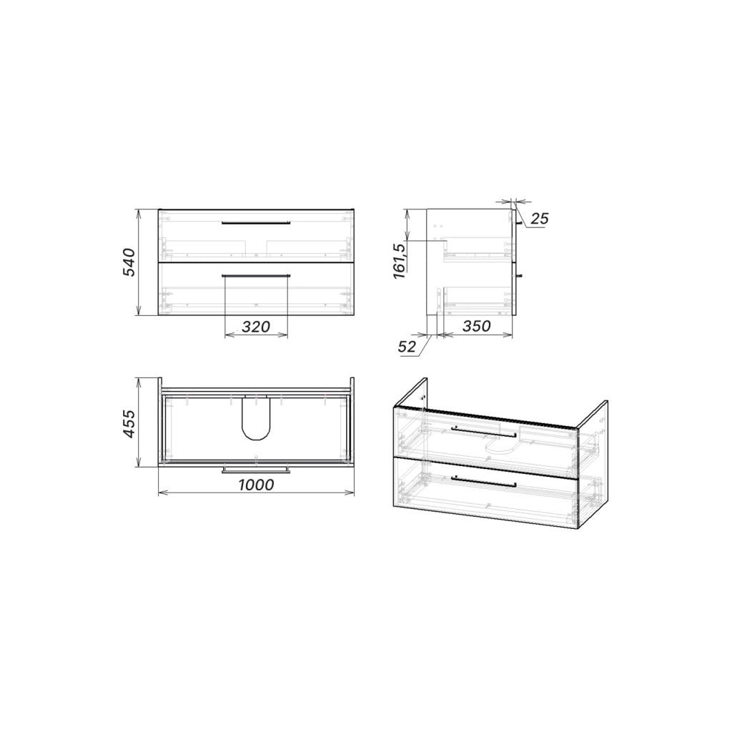 Mobile da bagno sospeso 100cm rovere chiaro con lavabo e specchio | Hana