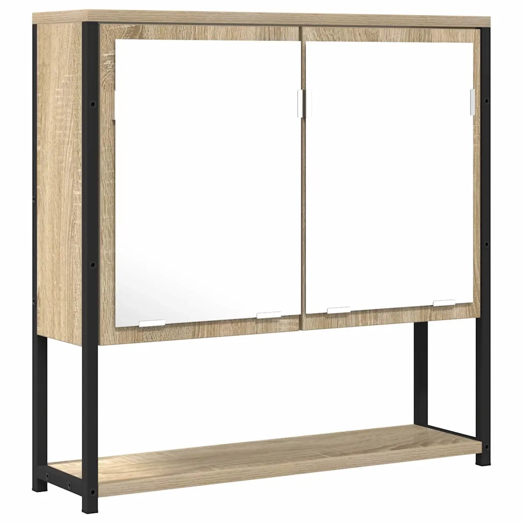 Specchio da Bagno | Specchio decorativo con lo scaffale Beige 60 x 16 x 60 cm
