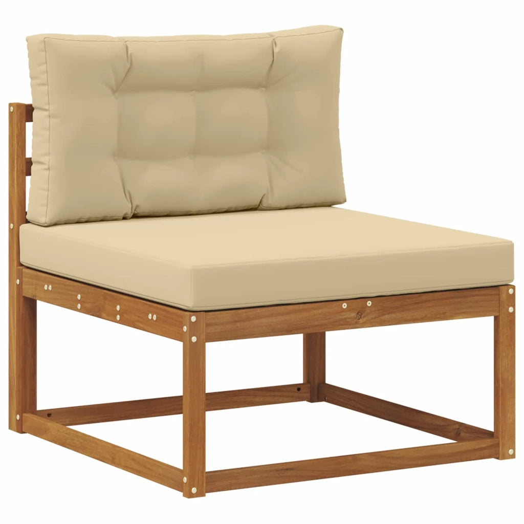 Set di divani da esterno con cuscino 7 pcs Naturale e Beige 3367716