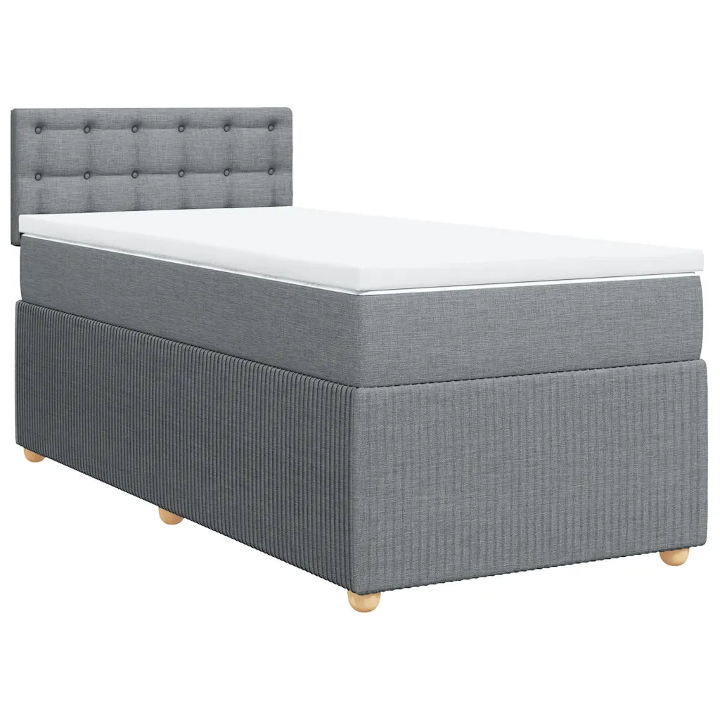 Giroletto a Molle con Materasso Grigio Chiaro 80x200 cm Tessuto