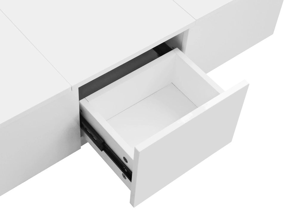 Tavolino da Caff¨¨ con Cassetti Push-Pull ¨C MINIMAL ¨C Bianco Lucido