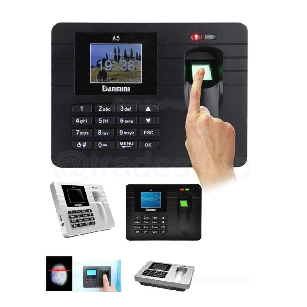 Trade Shop - Timbra Presenze Biometrico Registra 2000 Impronte Digitali Ritardi Orari Lavoro -