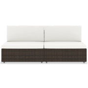 Divano Modulare a 2 Posti in Polyrattan Marrone 49513