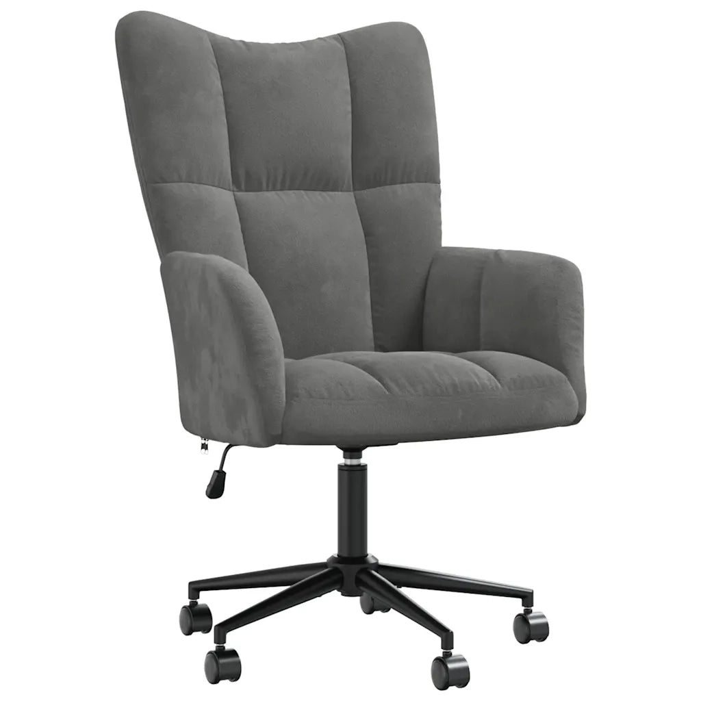 Poltrona | Sedia Relax Grigio Scuro in Velluto