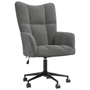 Poltrona | Sedia Relax Grigio Scuro in Velluto