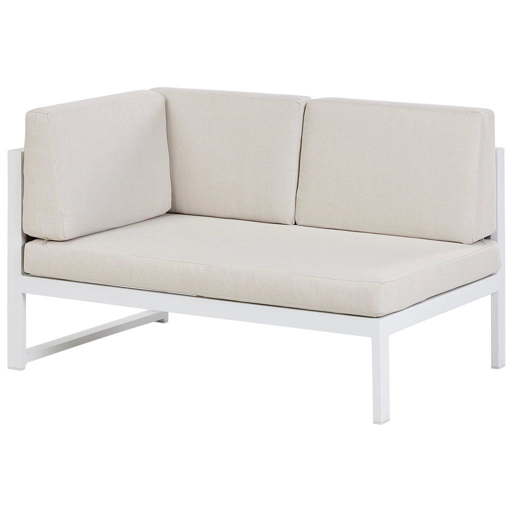 Set da giardino con tavolino in alluminio bianco con cuscini esterno stile moderno