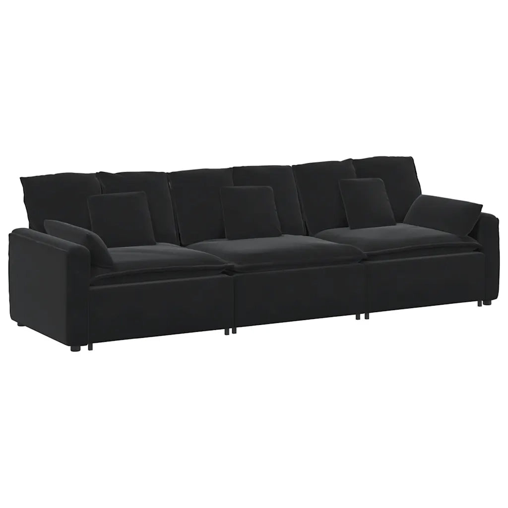 Divano Modulare con Cuscini Nero 3321104