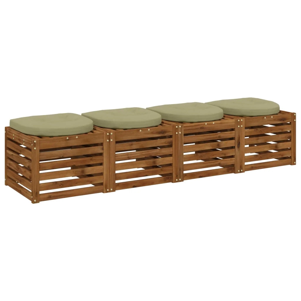 Cuscini per Sedia in 4 Pezzi 4 pz 100% Poliestere Verde chiaro 945282