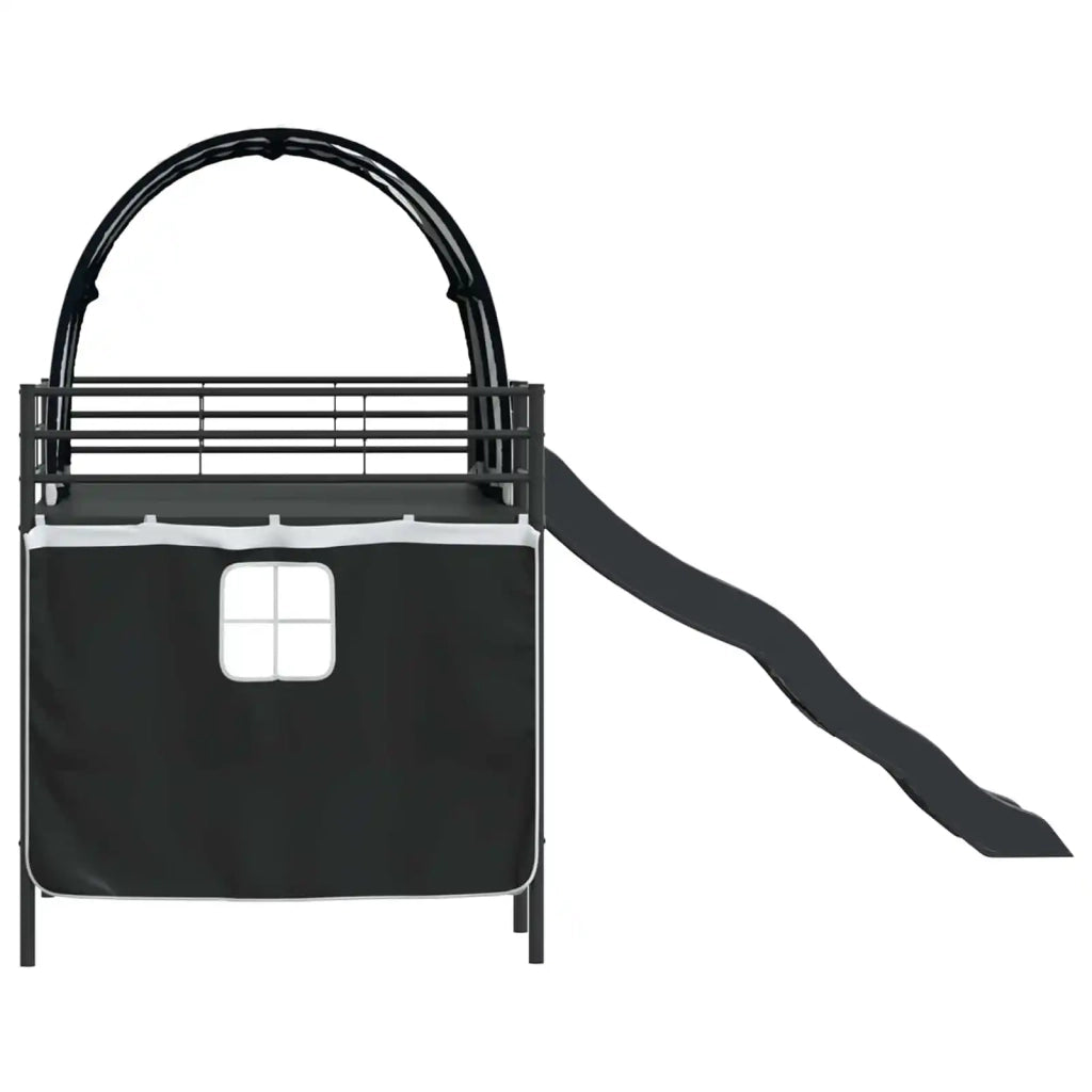 Struttura del letto loft per bambini-Giroletto per bambini Nero 107 x 200 cm Metallo 218459