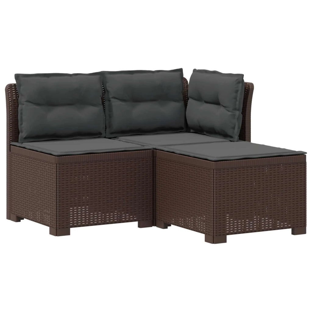 Divano da esterno-Divano da Giardino 3 posti con cuscini in look rattan PP 924887