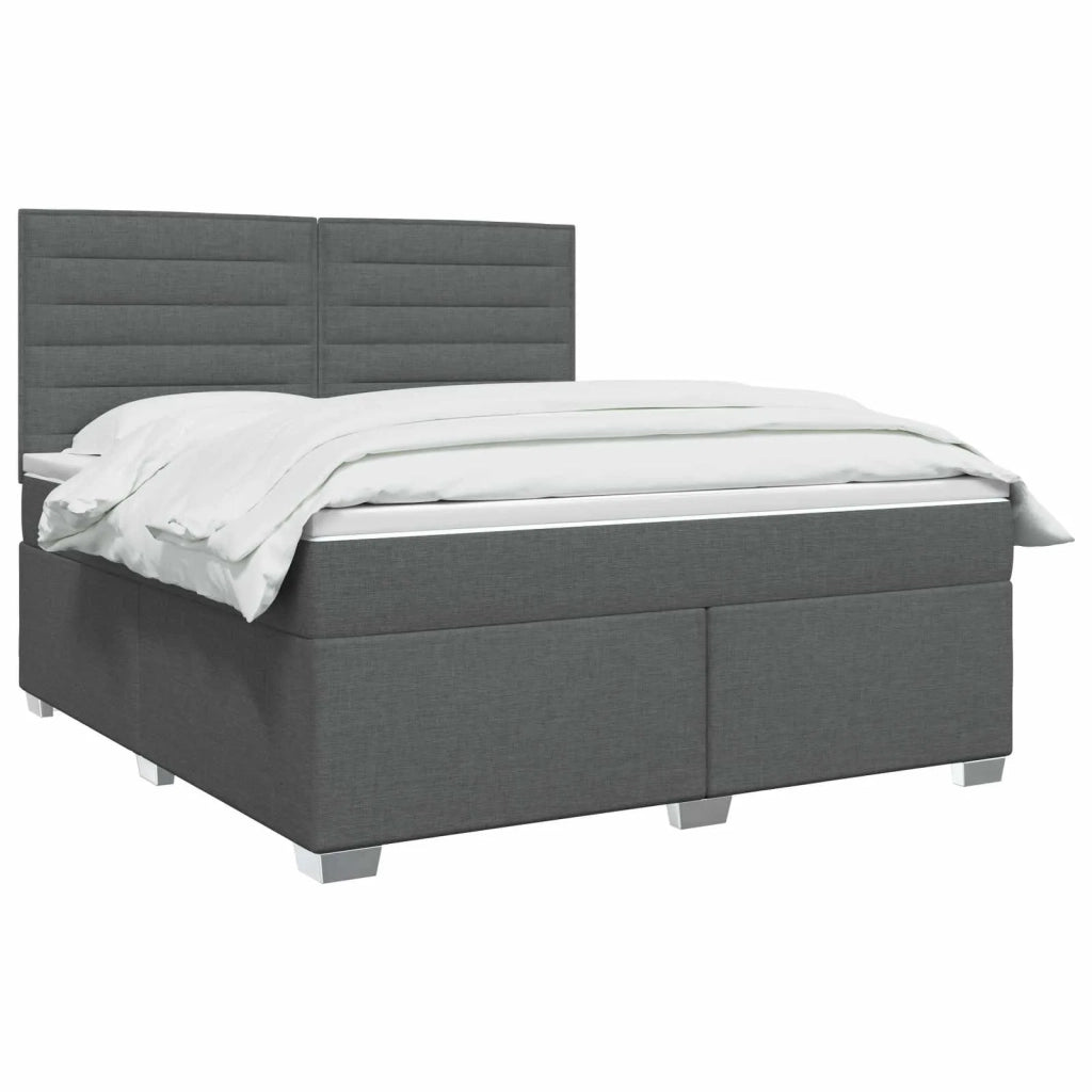Letto box spring con materasso Grigio Scuro 140 x 190 cm 3454860
