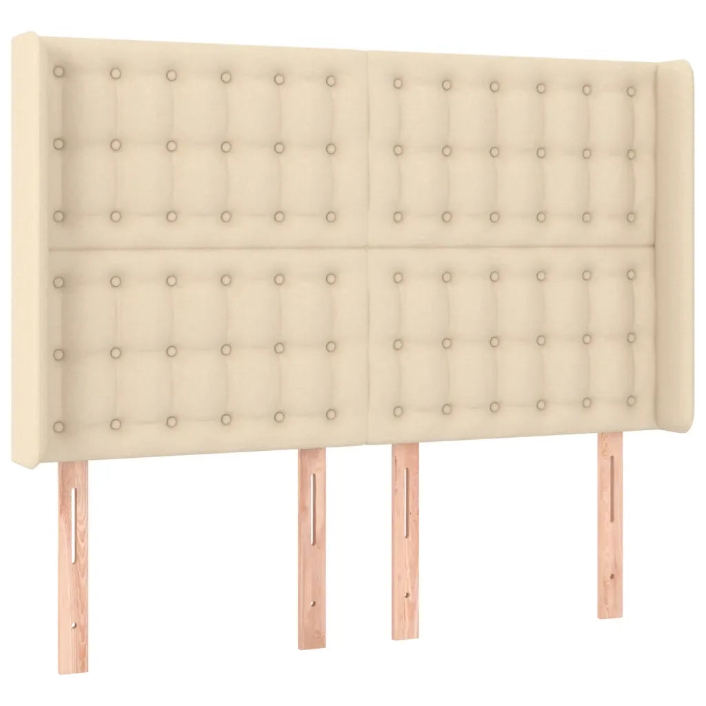 Testiera | Testata ad Orecchio Crema 147x16x118/128 cm in Tessuto