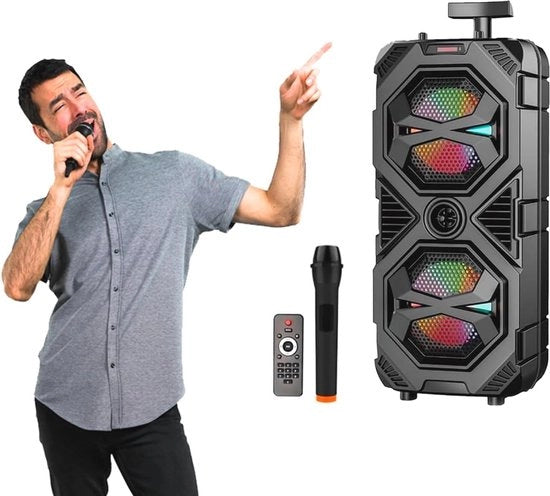 Karaoke-luidspreker Bluetooth senza fili con microfono e illuminazione LED - Perfetto per feste e eventi