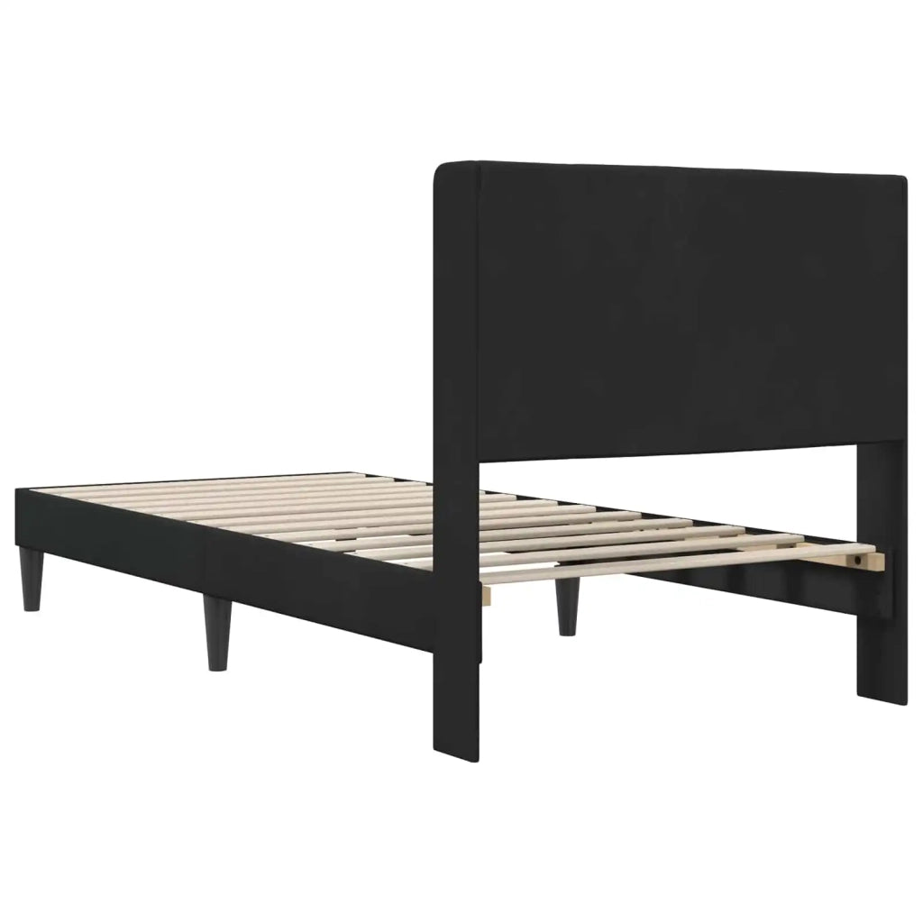 Struttura del letto con testiera-Giroletto Nero 100 x 200 cm Velluto 593334