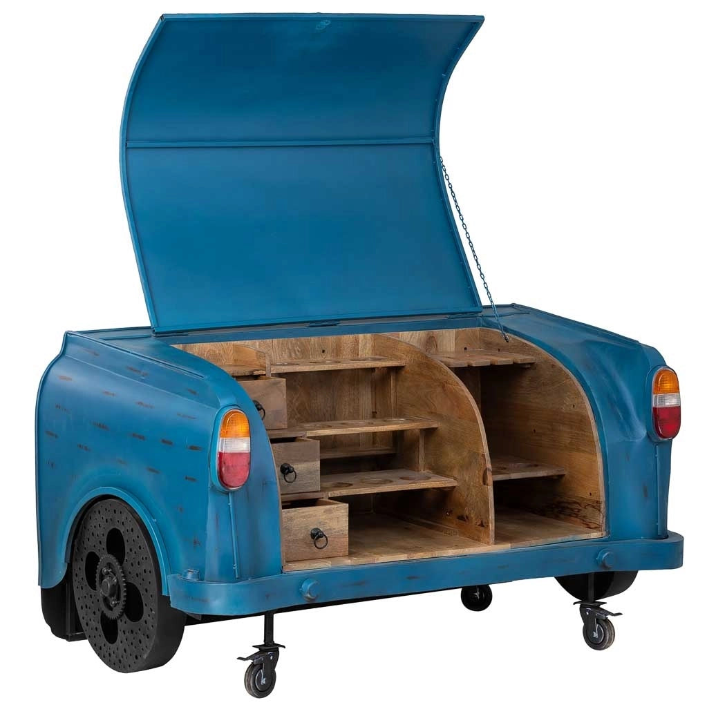 Baule portabottiglie blu 17x84x86,50