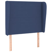 Testiera | Testata ad Orecchio Blu 93x23x118/128 cm in Tessuto