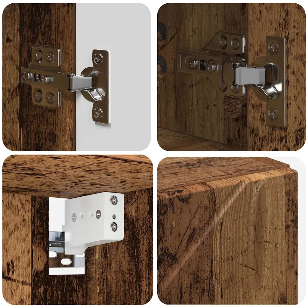 Mobiletto per specchio con porta Legno vecchio 80 x 17 x 55 cm 883362