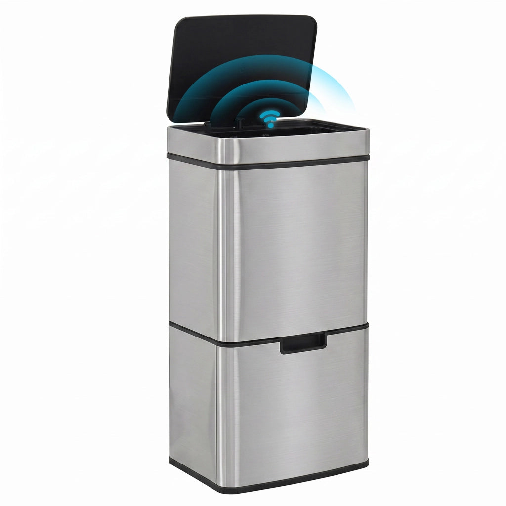 Cestino a sensore di movimento 3 scomparti 72L ¨C Minimal ¨C 42x30x81