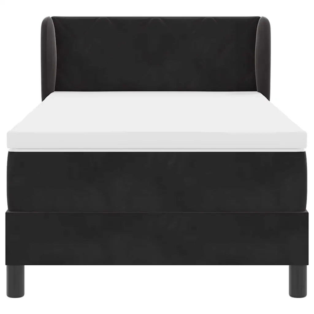 Letto a molle con testiera Nero 90 x 190 cm Velluto 3340420