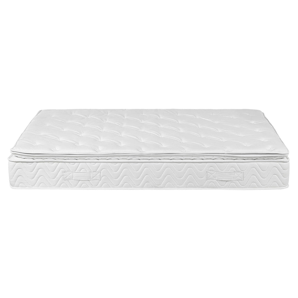 Materasso a molle insacchettate Tessuto di bambù bianco 160 x 200 cm5 zone Rivestimento sfoderabile medio rigido