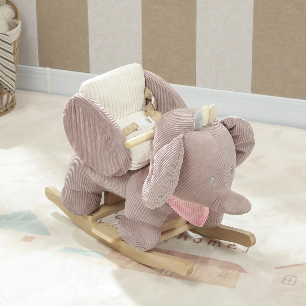 Dondolo per Bambini con Suono e Cintura di Sicurezza ¨C Minimal ¨C Legno Naturale