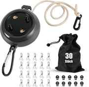 Waschstangen per estensione - Portatile per campeggio e viaggi - 10 m - Nero