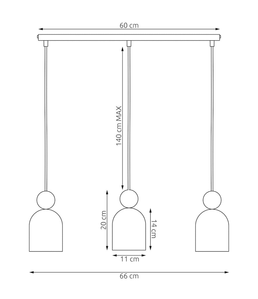 Lampada sospesa MESI bianca 3xGU10 legno Emibig