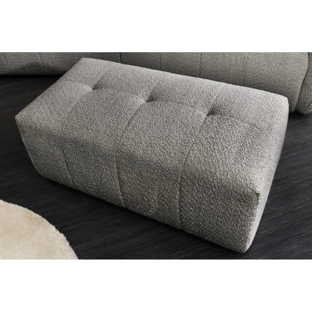 Pouf IMPERIA grigio – Pouf classico in tessuto bouclé