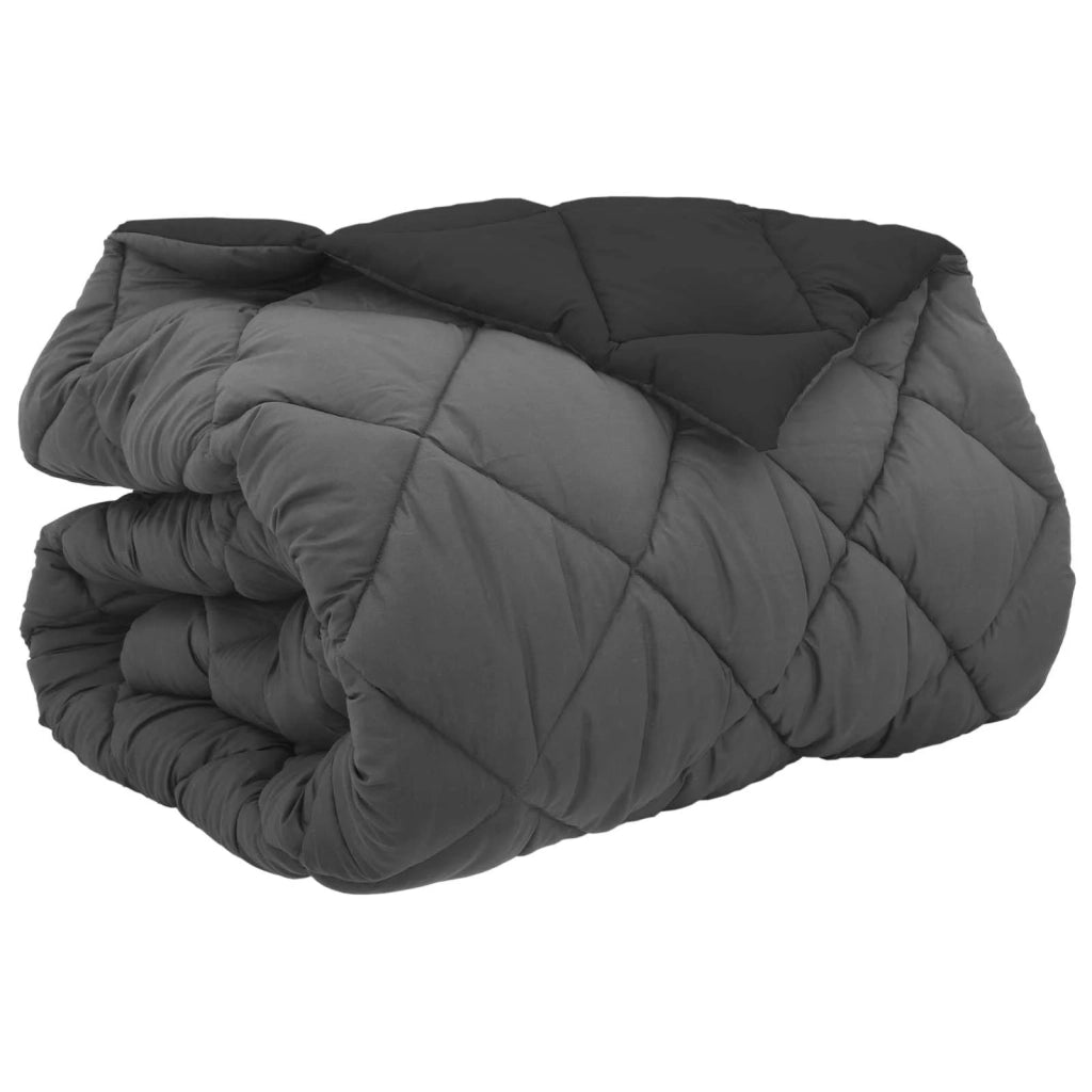 Duvet Invernale Nero e antracite 200 x 200 cm Microfibra 42025719