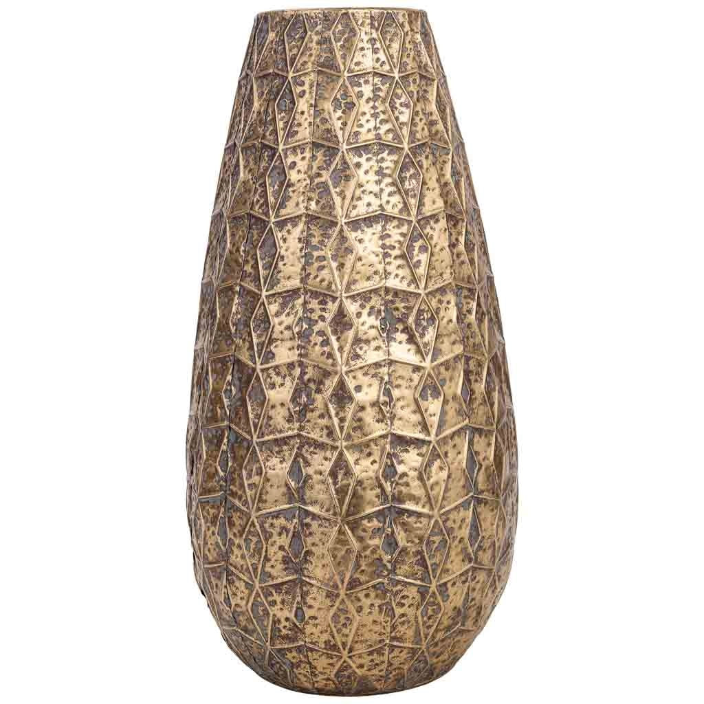 Vaso in metallo dorato 32,5x32,5x62,5 cm (altezza)