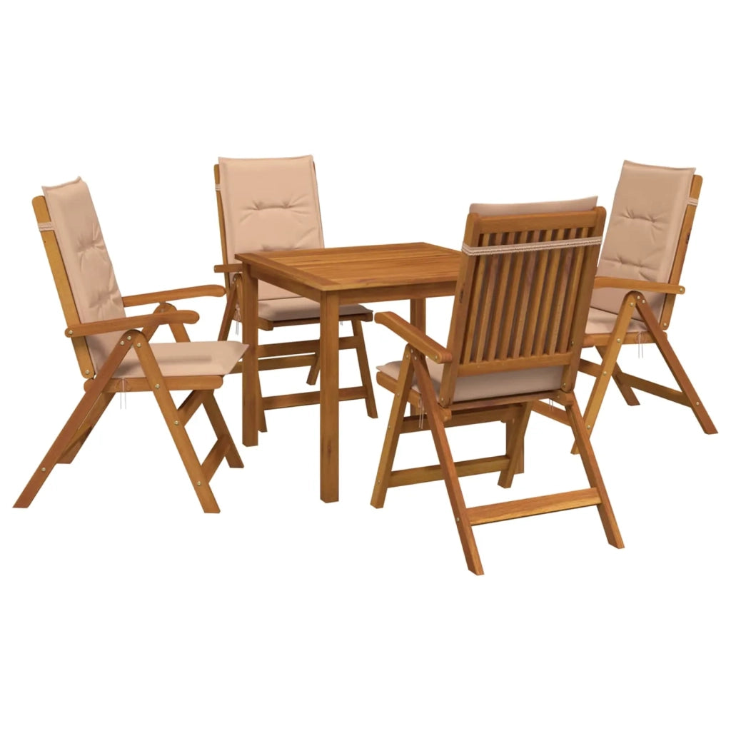 Set da pranzo da giardino 5 pezzi Naturale 3434598