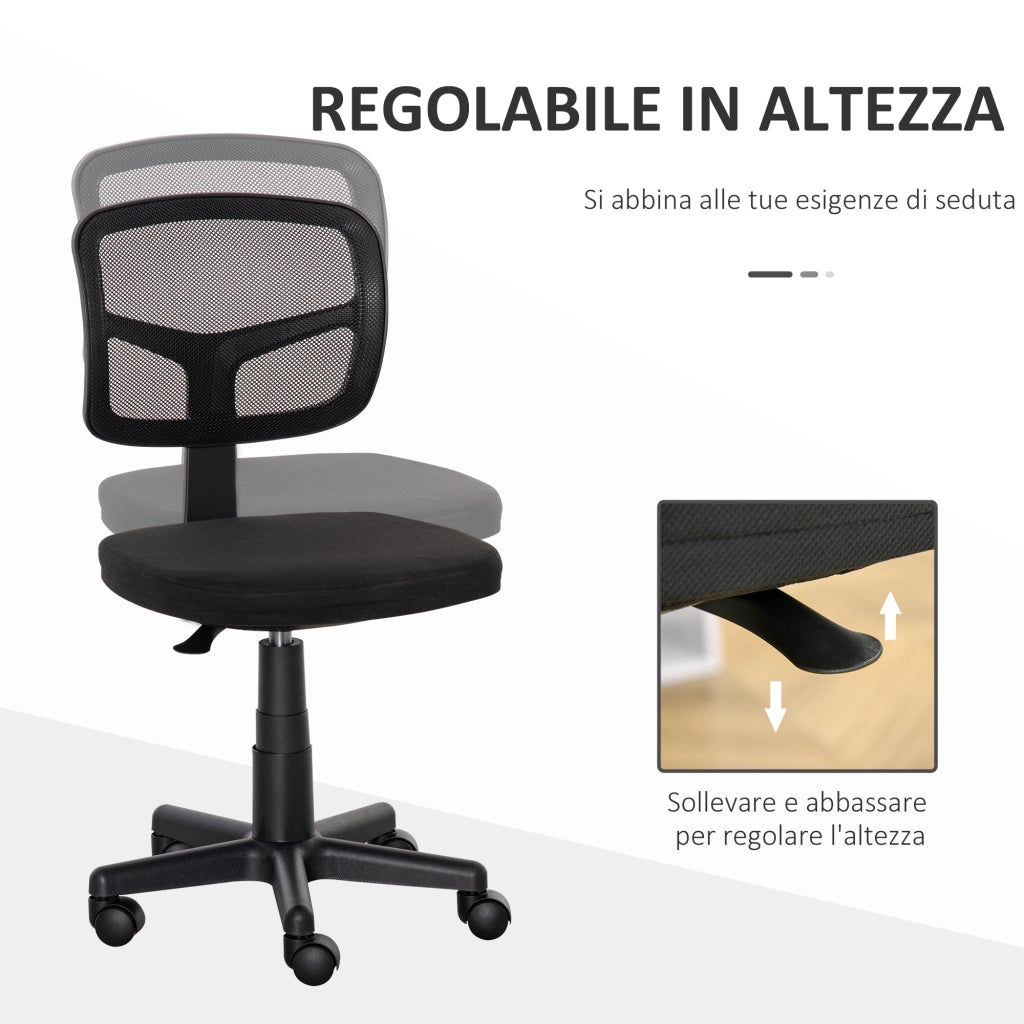 Sedia Ergonomica da Ufficio ¨C Minimal ¨C Rete, Regolabile in Altezza, Nero