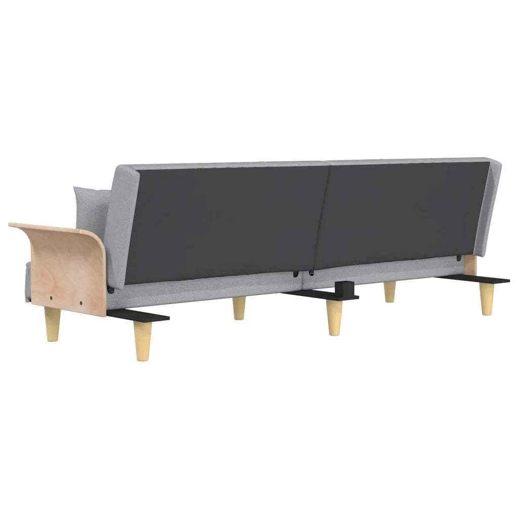 Divano Letto con Braccioli-Sofa Letto-Daybed Grigio Chiaro in Tessuto