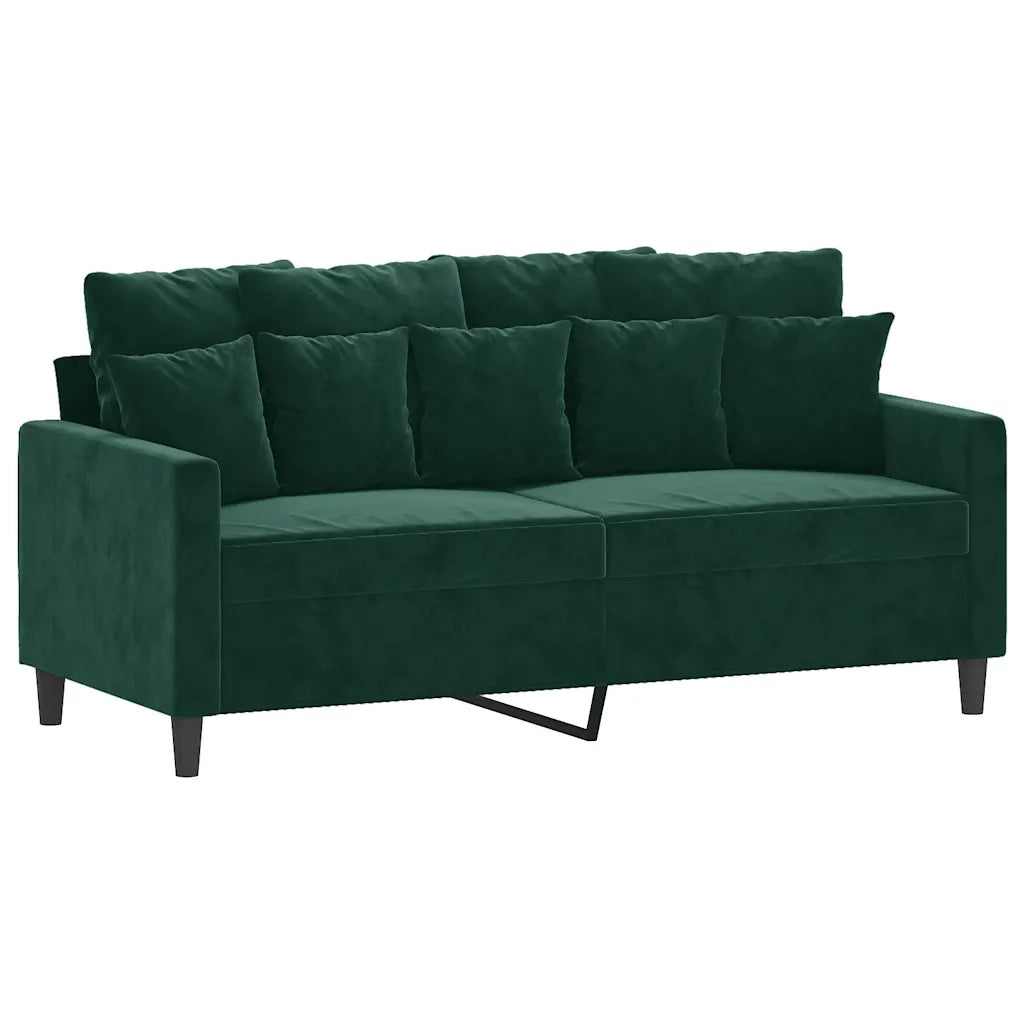 Divano a 2 Posti-Sofa 2 Posti Verde Scuro 140 cm in Velluto 646688