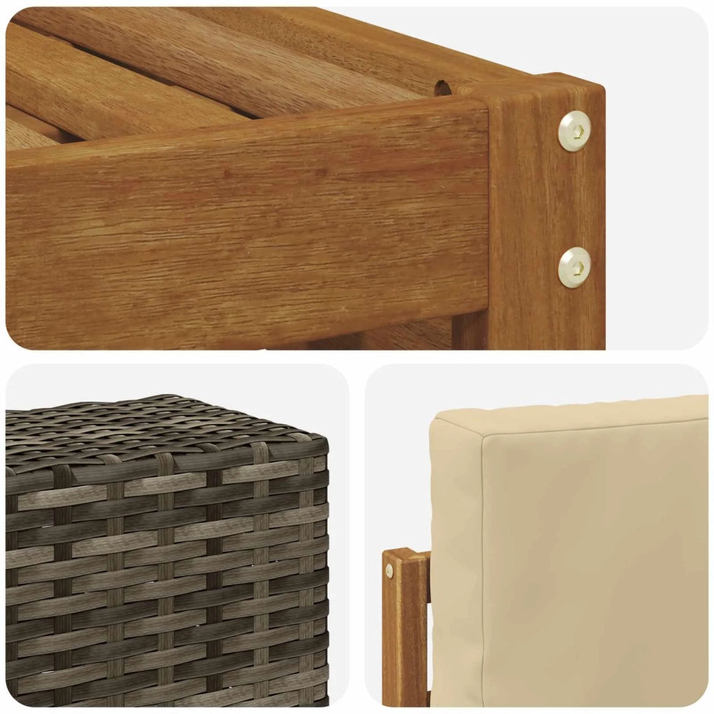 Set di divani da esterno con cuscino 8 pcs Naturale e Beige 3384729
