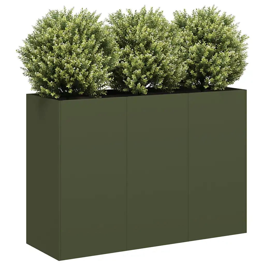 Fioriera Verde Oliva 120x40x80 cm in Acciaio Laminato a Freddo 860720