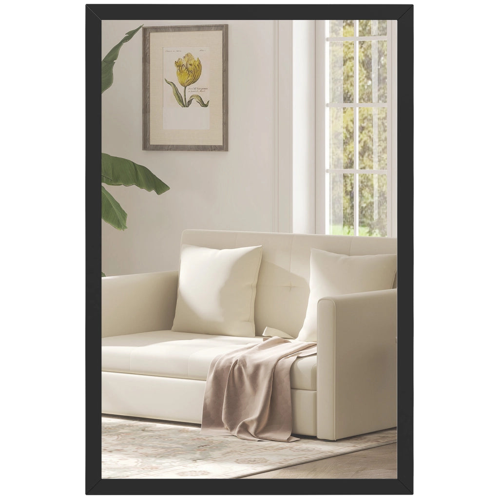 Specchio da Parete ¨C zephmum ¨C Legno Nero 60x40 cm