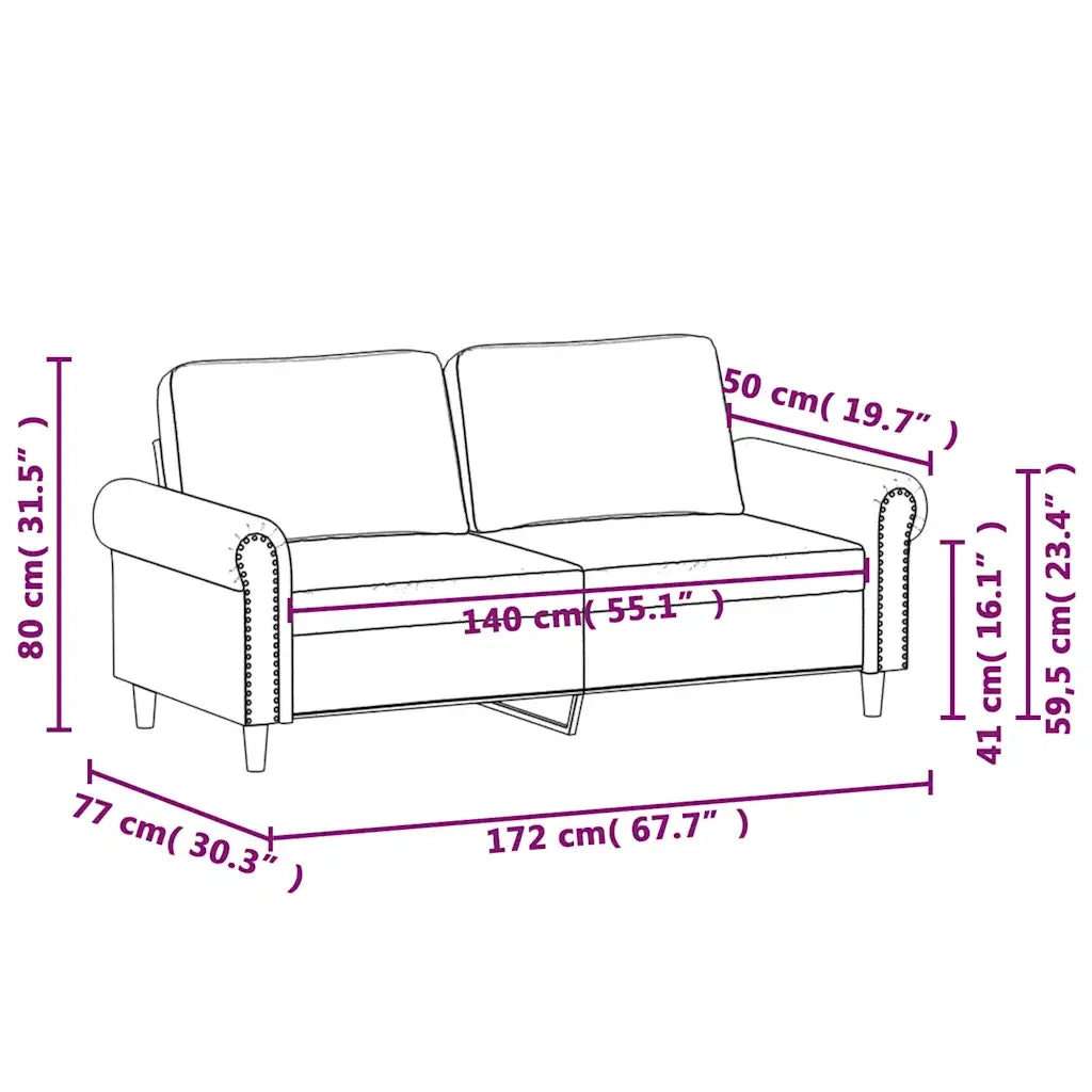 Divano a 2 Posti-Sofa 2 Posti grigio scuro140 cm in Velluto 520290