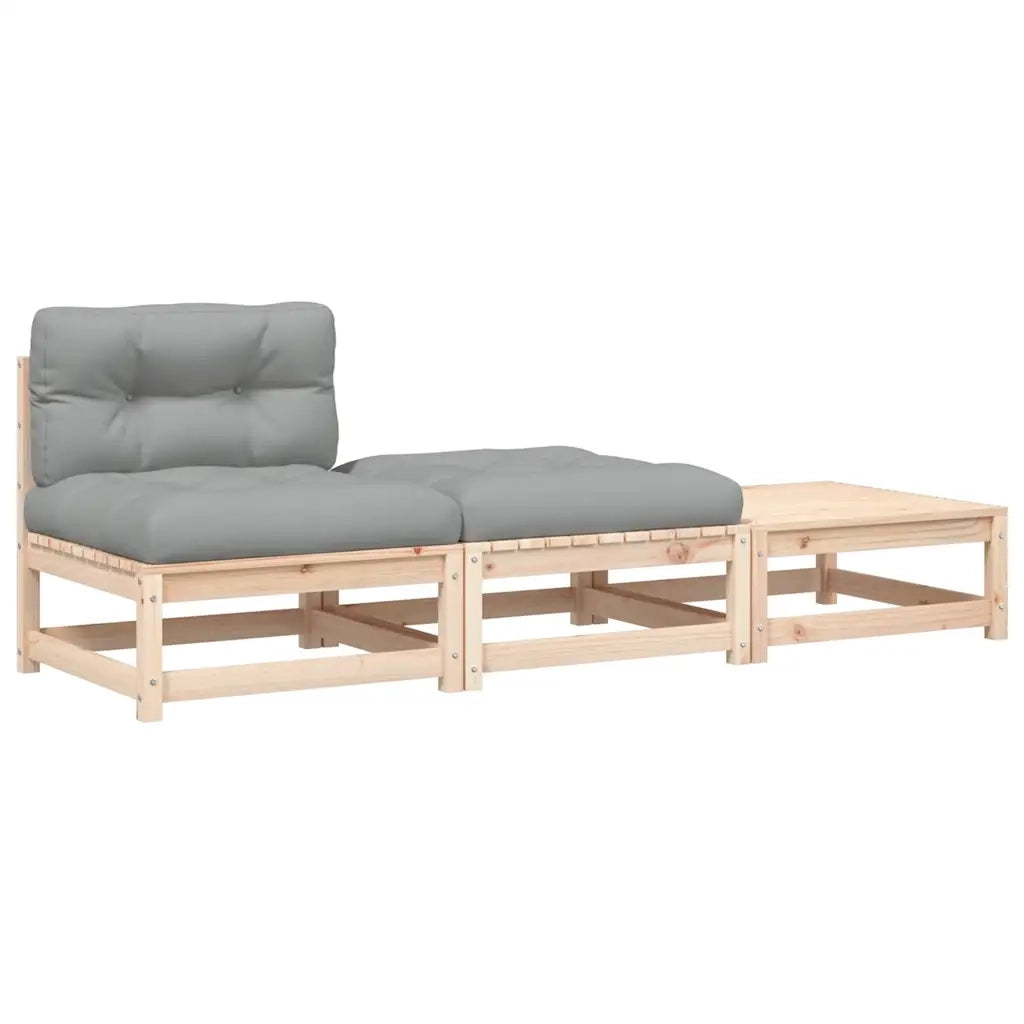 Divano da Giardino Senza Braccioli con Cuscini e Poggiapiedi-Sofa da Giardino-Divano da esterno 715442