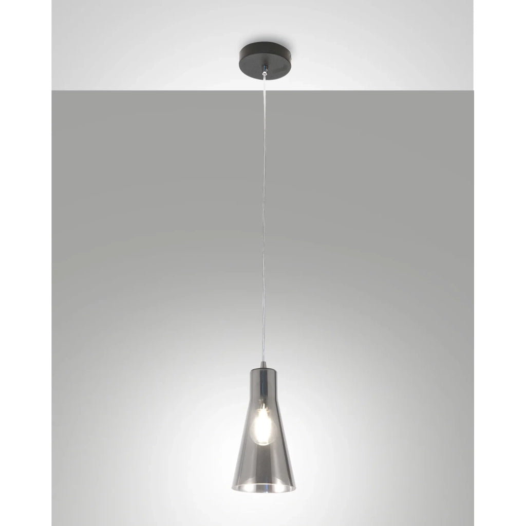 Sospensione Dafne Fume 1 Luce Fabas Design Collezione DAFNE Alta Qualità 200 Cm