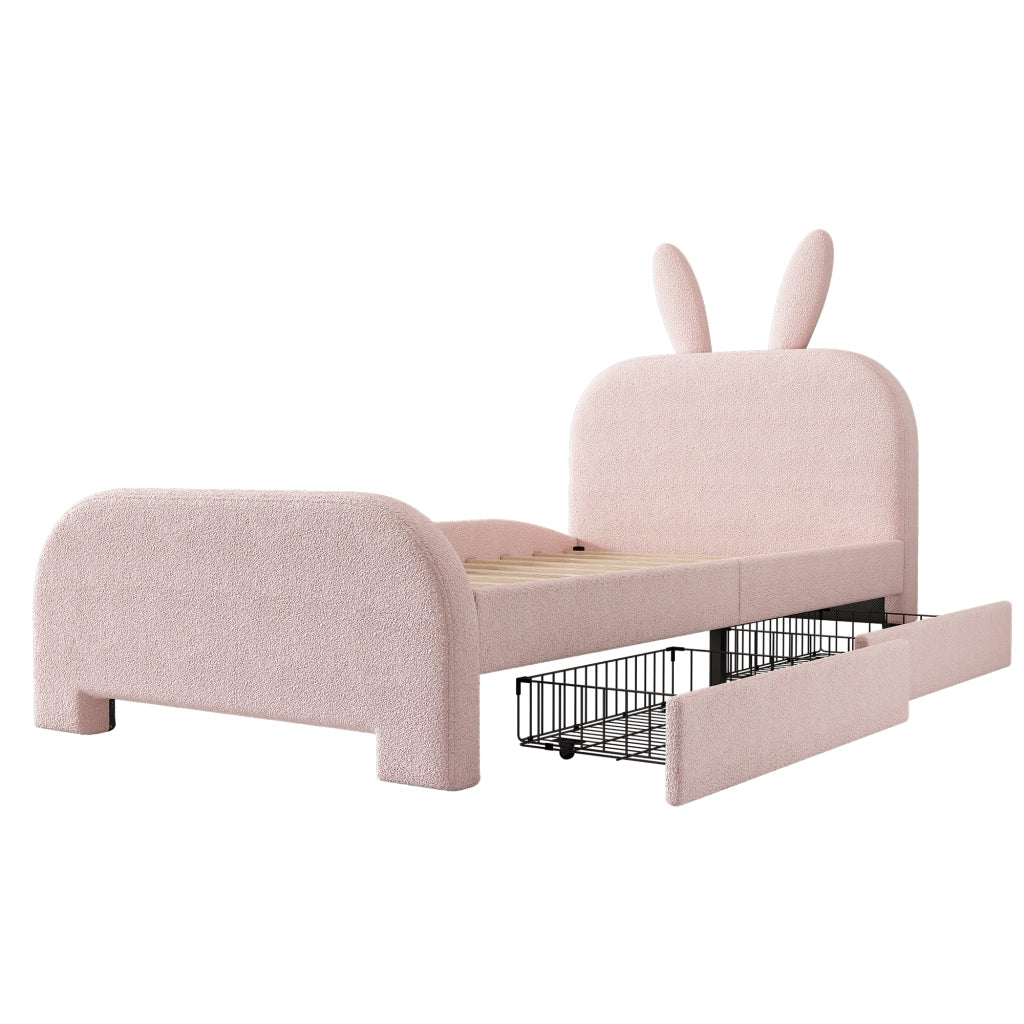 letto piatto in peluche rosa 90 x 200 cm