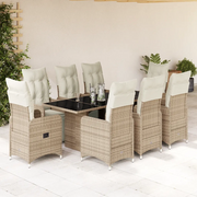 Set Bistrò da Giardino 9 pz con Cuscini in Polyrattan Marrone 3277216