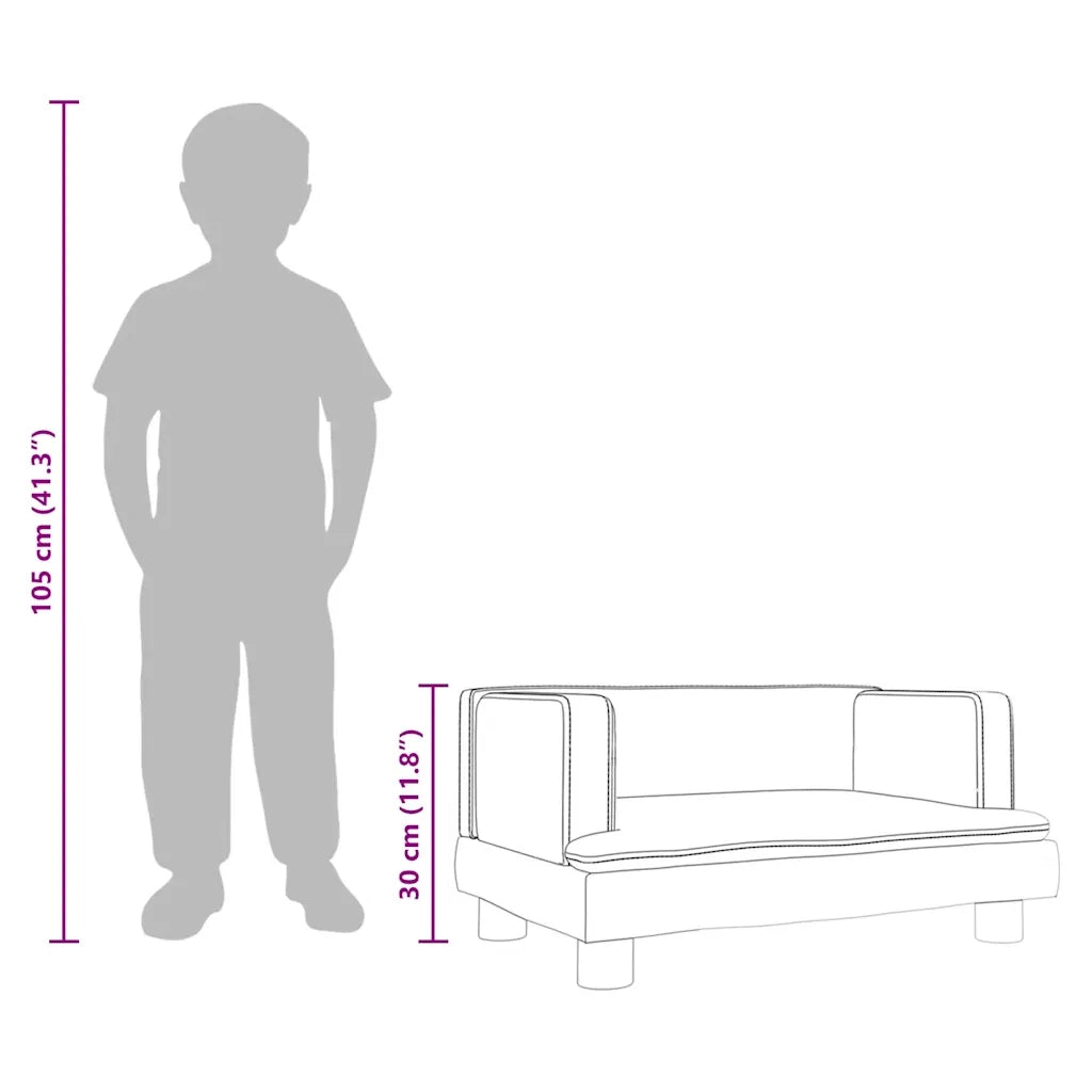 Divano per Bambini-Sofa-Divanetto Marrone 60x40x30 cm in Similpelle