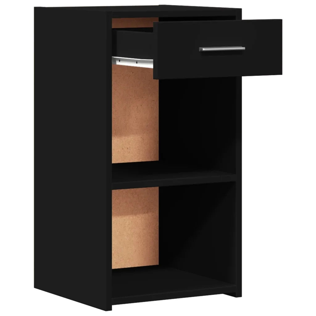 Set di 2 Comodini | Armadio da Notte | Mobiletto da notte Neri 35x34x65 cm in Legno Multistrato