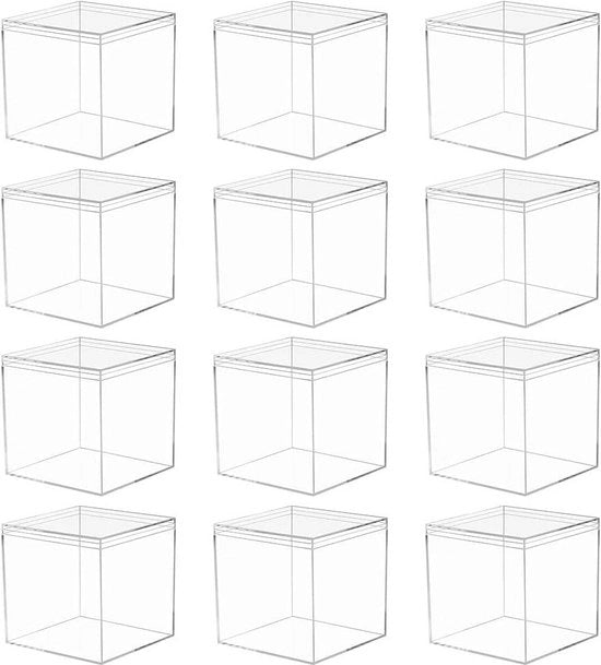 Set di contenitori trasparenti da dolci a 12 pezzi con coperchi in plastica