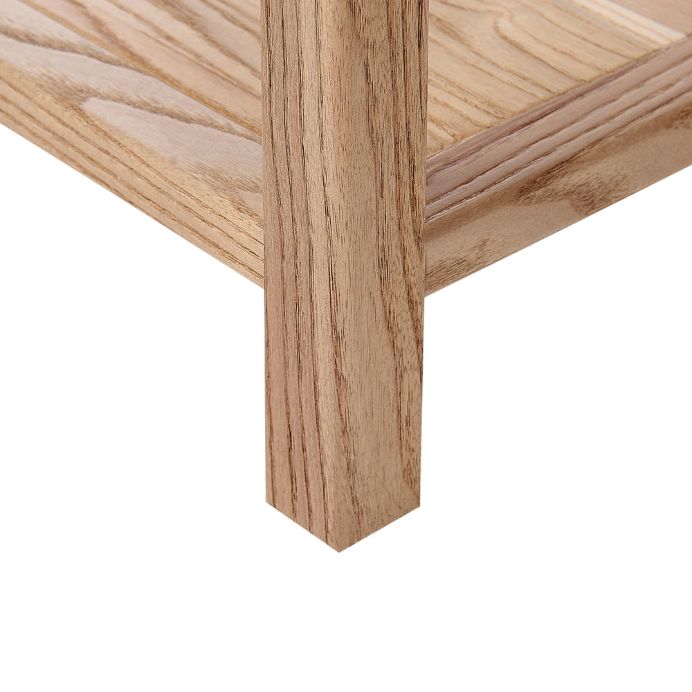 Consolle decorativa con 2 cassetti in legno chiaro stile rustico