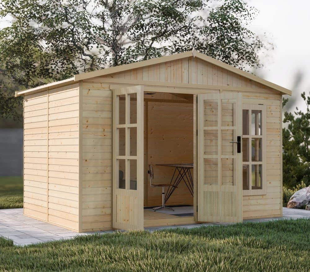 Casetta da giardino  - 6m2 - con tegole bituminose - TIMBELA M334FB+H334FBRED